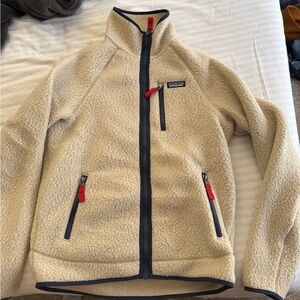 Patagonia Cream and Blue Fleece Jacket (never worn)